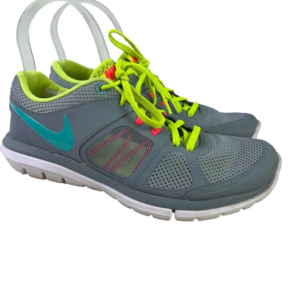Nike Flex Fit Sole 2014 Run 642767-009 Womens Gray Lace Up Sneakers Shoes sz 7 - Picture 1 of 16